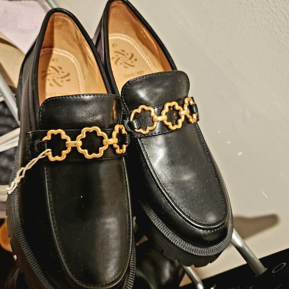 Sam and libby loafers ,size-8.5,black